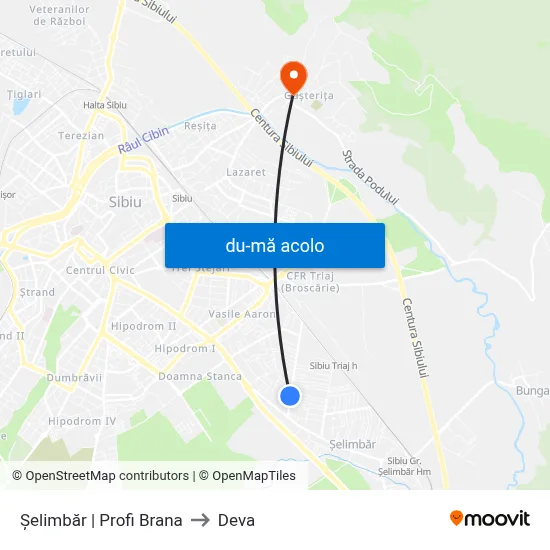 Harta de Șelimbăr | Profi Brana către Deva