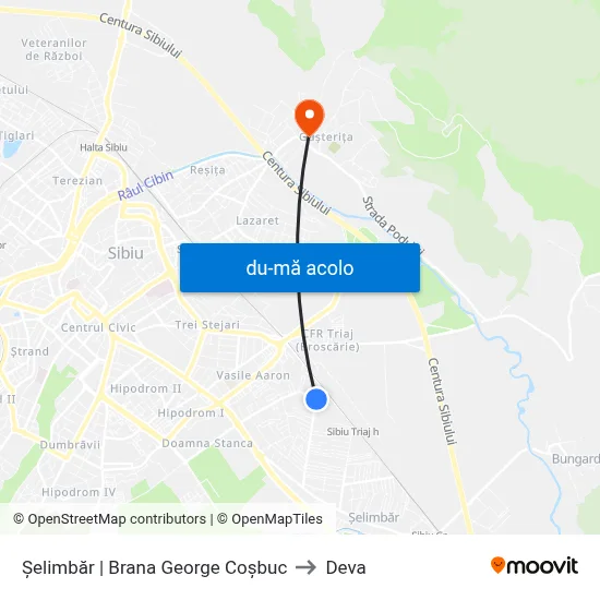 Harta de Șelimbăr | Brana George Coșbuc către Deva