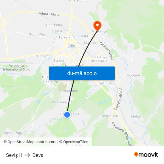 Harta de Seviș II către Deva