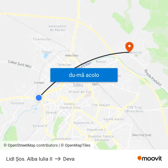 Harta de Lidl Șos. Alba Iulia II către Deva