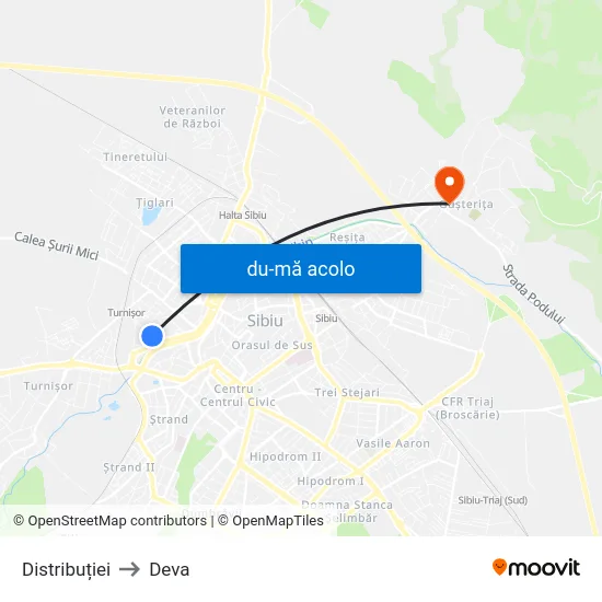 Harta de Distribuției către Deva