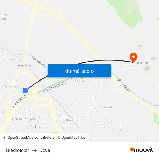 Harta de Gladiolelor către Deva