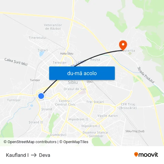 Harta de Kaufland I către Deva