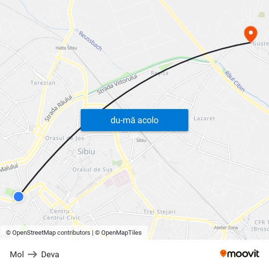 Harta de Mol către Deva