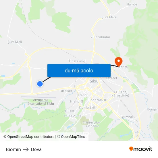 Harta de Biomin către Deva