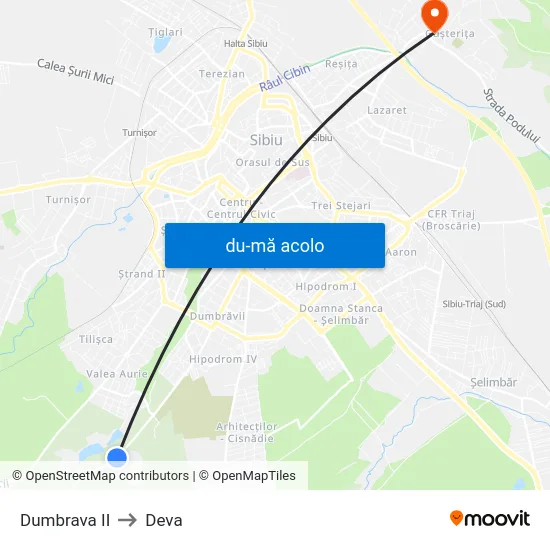 Harta de Dumbrava II către Deva