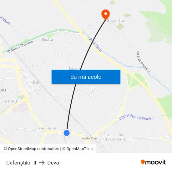 Harta de Ceferiștilor II către Deva
