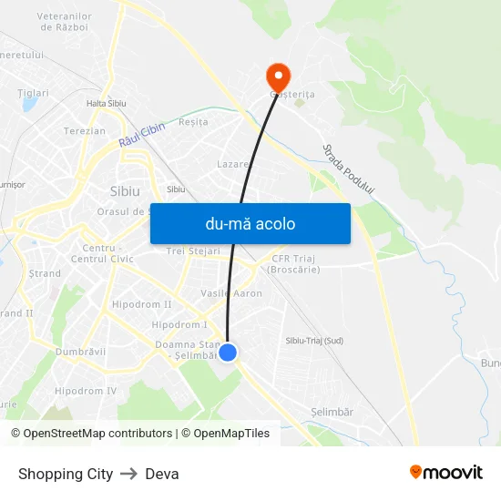 Harta de Shopping City către Deva