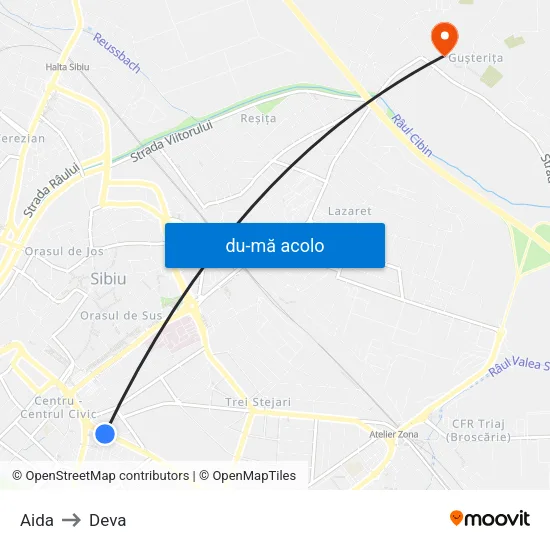 Harta de Aida către Deva