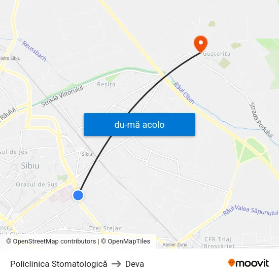 Harta de Policlinica Stomatologică către Deva