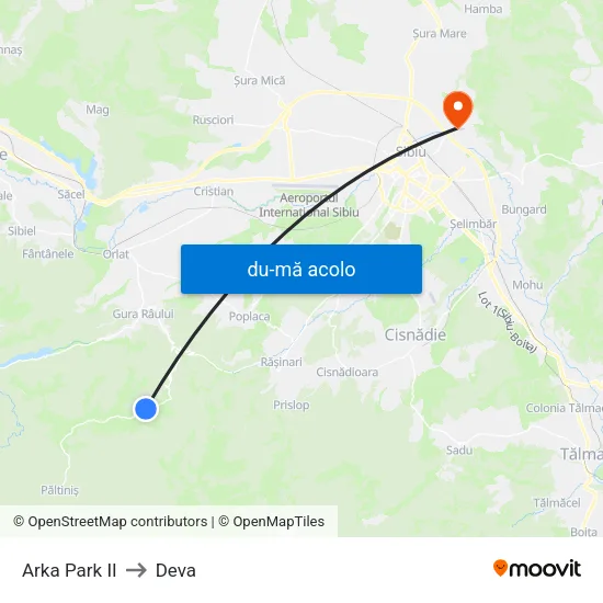 Harta de Păltiniș | Arka Park II către Deva