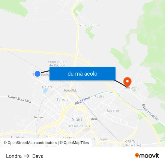 Harta de Londra către Deva