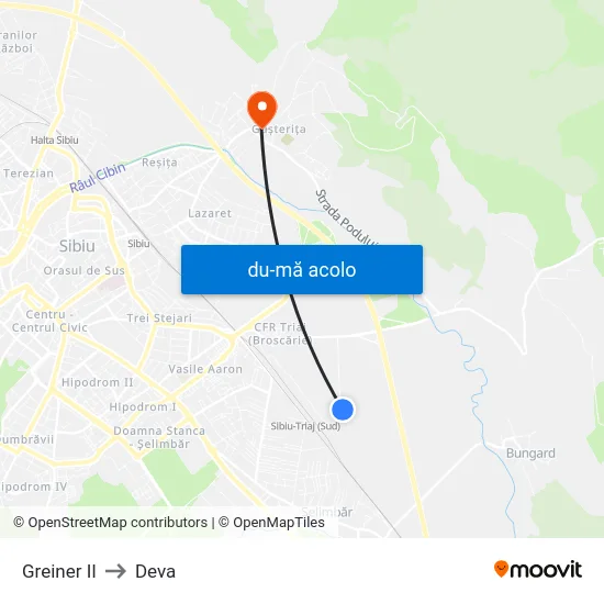 Harta de Greiner II către Deva