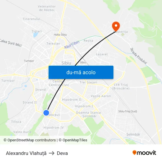 Harta de Alexandru Vlahuță către Deva