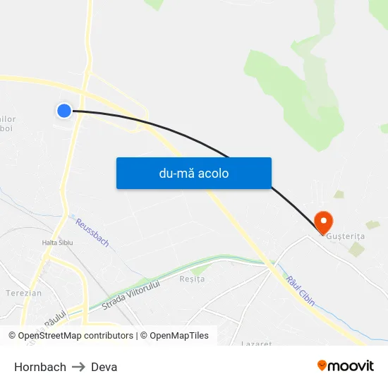 Harta de Hornbach către Deva