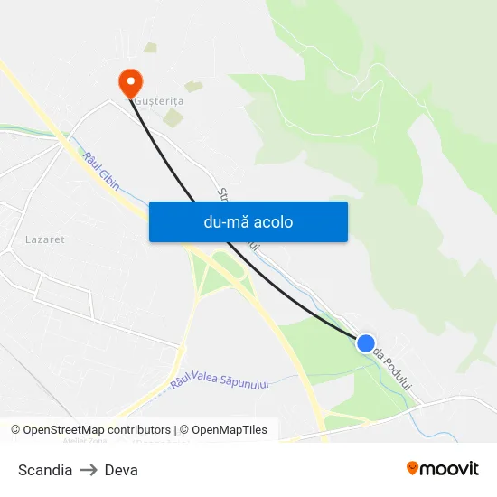 Harta de Scandia către Deva