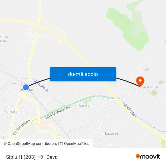 Harta de Sibiu H.(203) către Deva