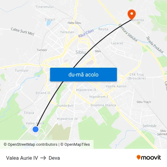 Harta de Valea Aurie IV către Deva