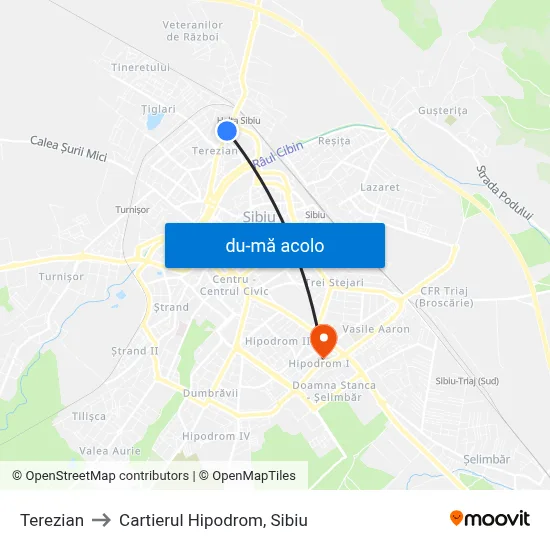 Harta de Terezian către Cartierul Hipodrom, Sibiu