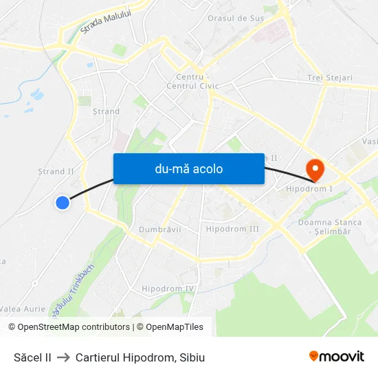 Harta de Săcel II către Cartierul Hipodrom, Sibiu