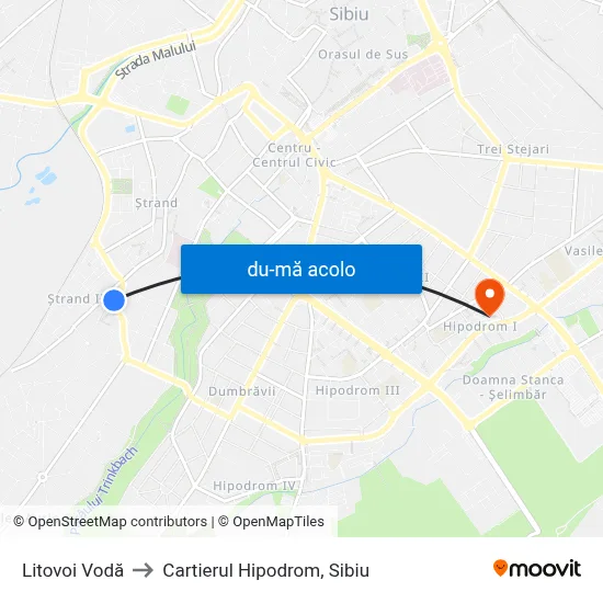 Harta de Litovoi Vodă către Cartierul Hipodrom, Sibiu