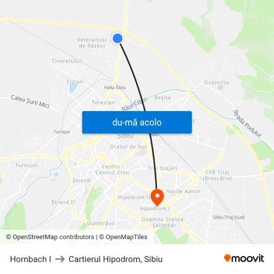 Harta de Hornbach I către Cartierul Hipodrom, Sibiu