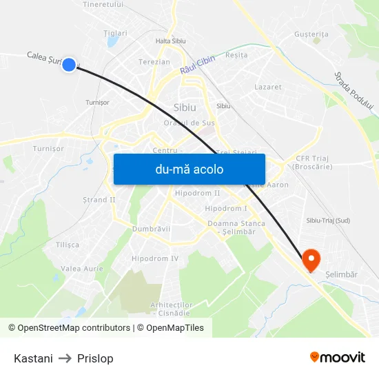 Harta de Kastani către Prislop