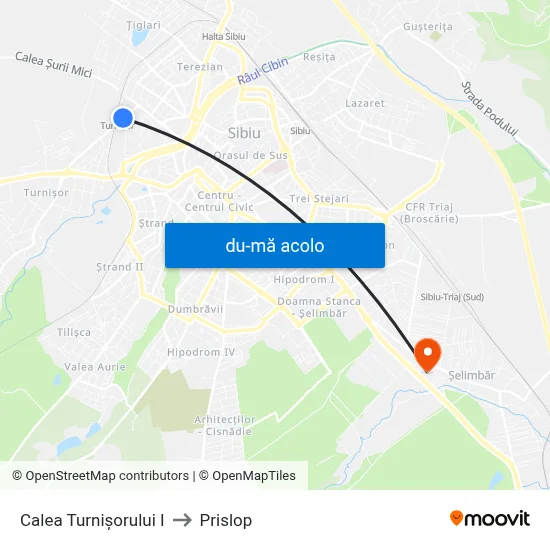 Harta de Calea Turnișorului I către Prislop