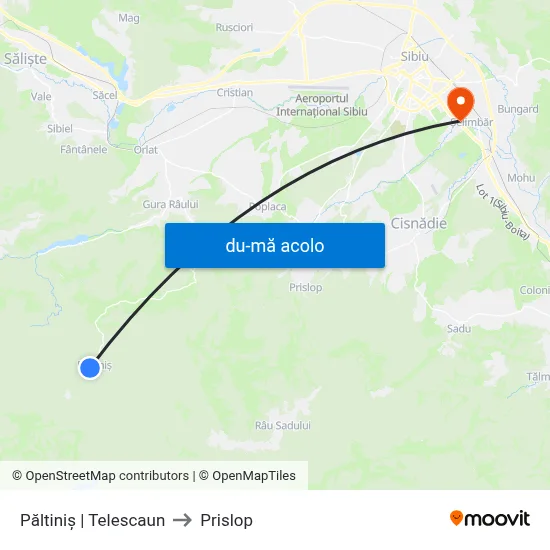 Harta de Păltiniș | Telescaun către Prislop