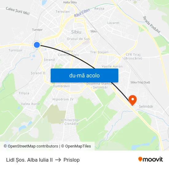 Harta de Lidl Șos. Alba Iulia II către Prislop