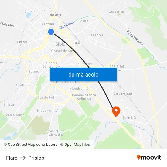 Harta de Flaro către Prislop