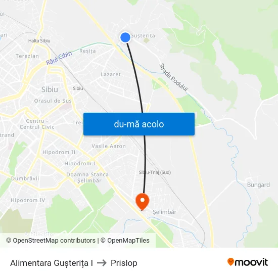 Harta de Alimentara Gușterița I către Prislop