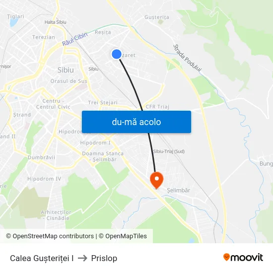 Harta de Calea Gușteriței I către Prislop