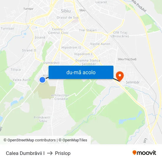 Harta de Calea Dumbrăvii I către Prislop