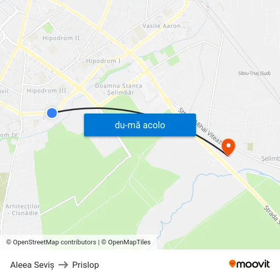 Harta de Aleea Seviș către Prislop