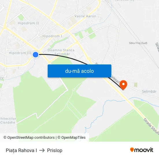 Harta de Piața Rahova I către Prislop