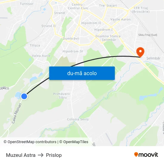 Harta de Muzeul Astra către Prislop