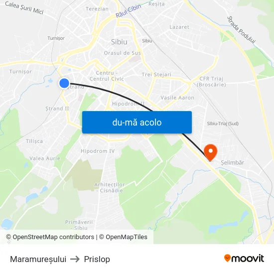 Harta de Maramureșului către Prislop