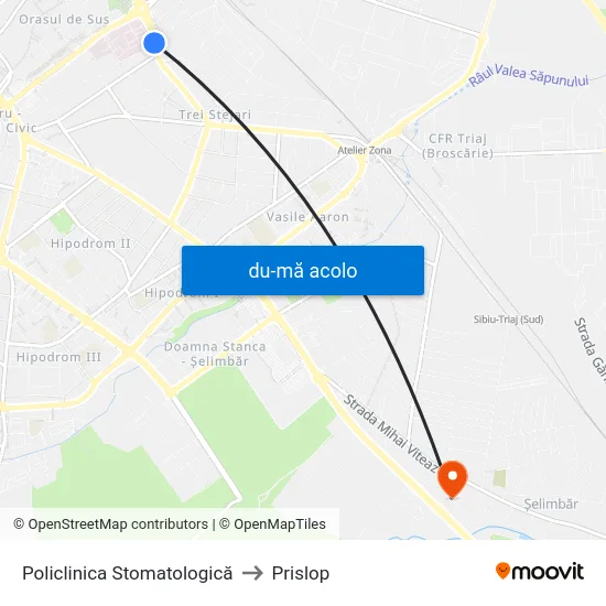 Harta de Policlinica Stomatologică către Prislop