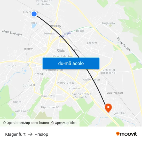 Harta de Klagenfurt către Prislop