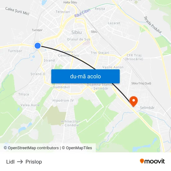 Harta de Lidl către Prislop