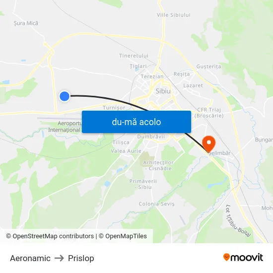 Harta de Aeronamic către Prislop