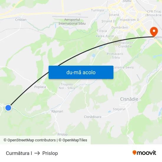 Harta de Curmătura I către Prislop