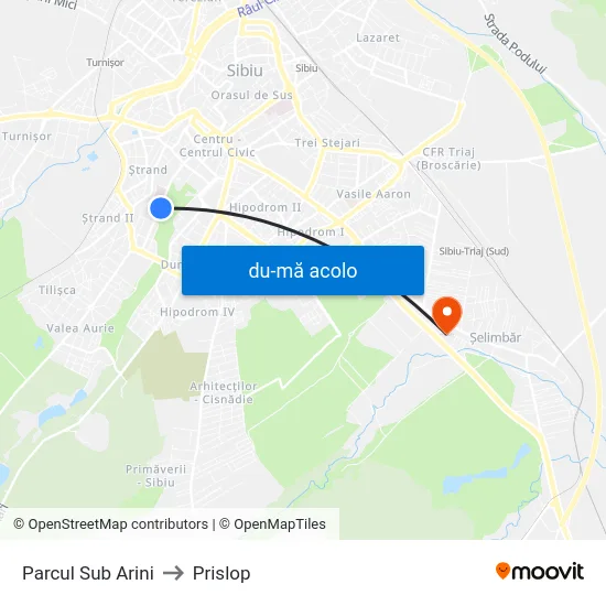 Harta de Parcul Sub Arini către Prislop