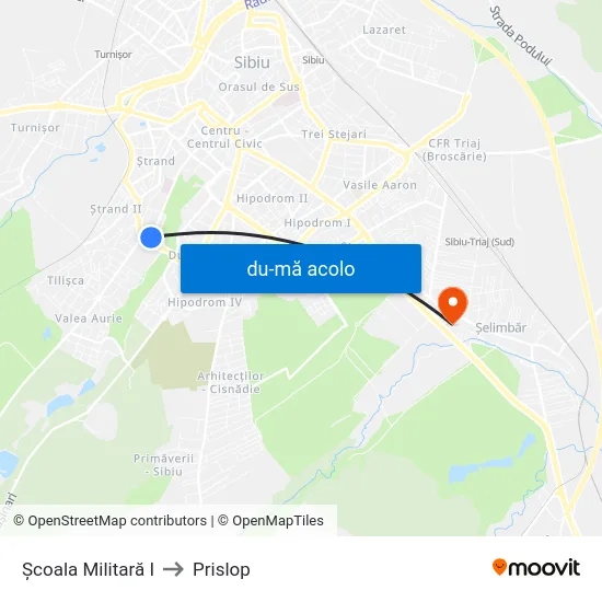 Harta de Școala Militară I către Prislop