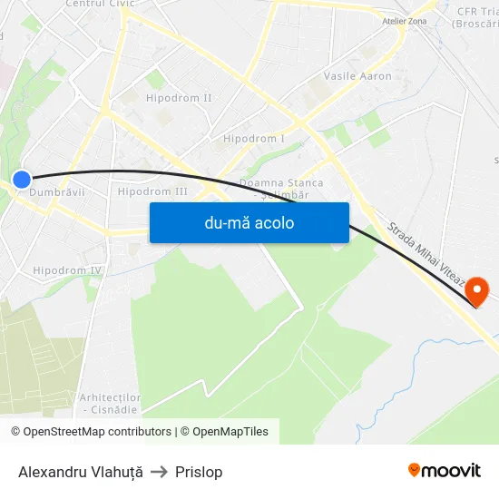 Harta de Alexandru Vlahuță către Prislop