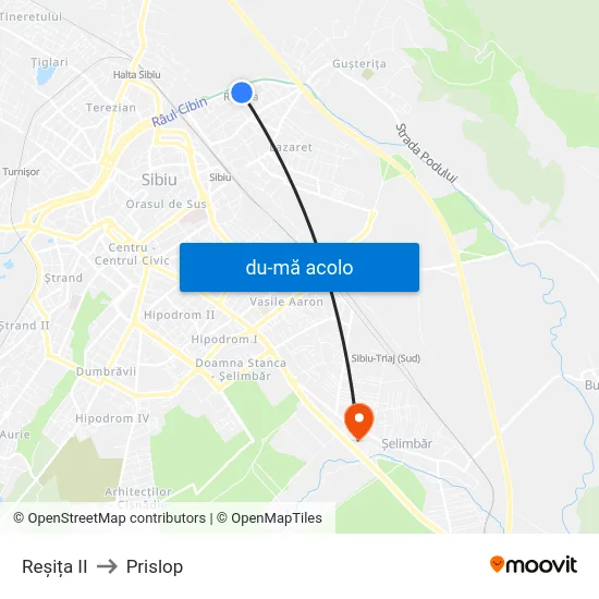 Harta de Reșița II către Prislop