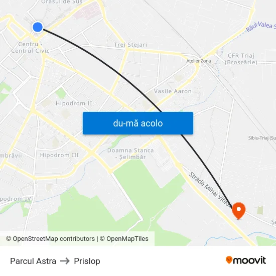 Harta de Parcul Astra către Prislop