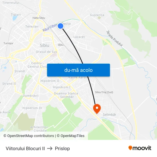 Harta de Viitorului Blocuri II către Prislop