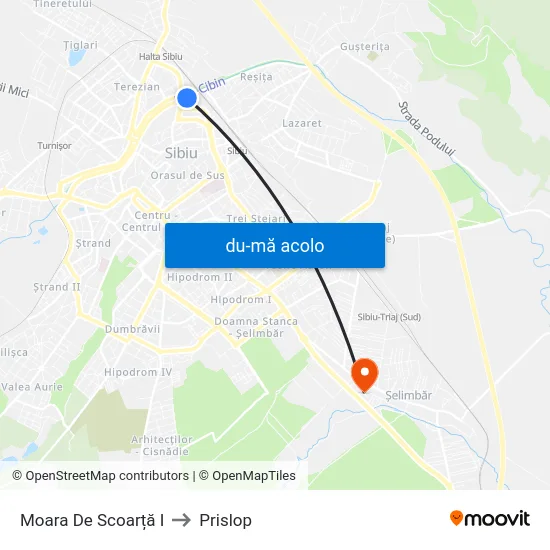 Harta de Moara De Scoarță I către Prislop